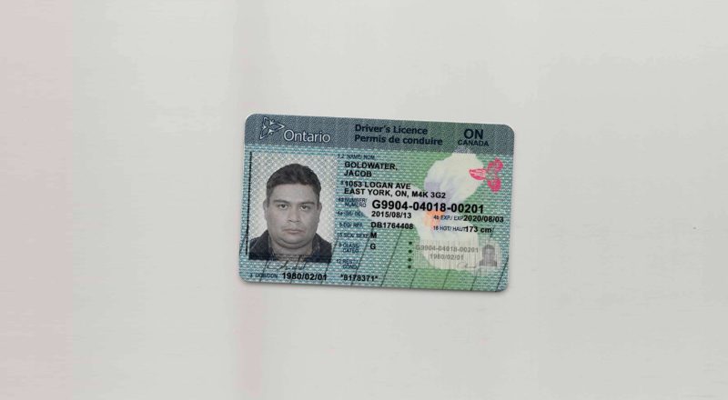 Canadian driving license with selfie (Clone)