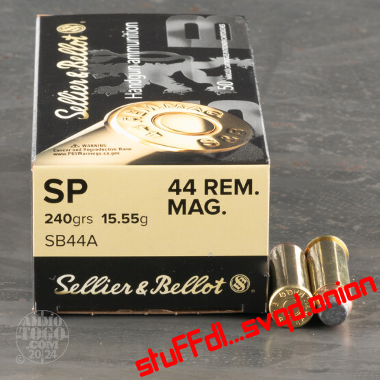 50rds – 44 Mag Sellier & Bellot 240gr. SP Ammo